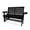2 Seats-Black, variant on Fortune Candy Outdoor Wood Glider with High Roll Back and Cup Holders, Heavy Duty 800 lbs