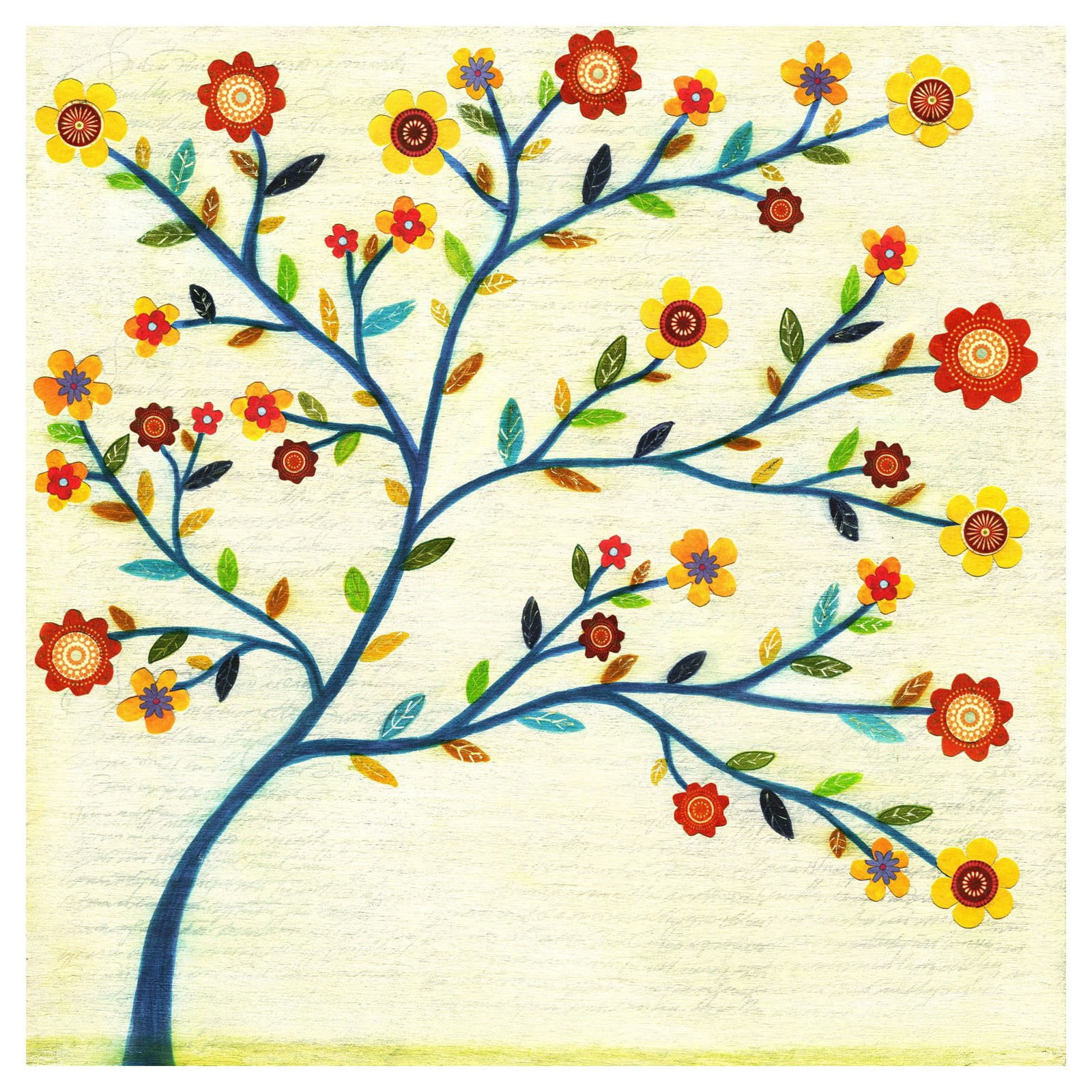 Marmont Hill "Indigo Tree" by Sascalia Painting Print on Wrapped Canvas