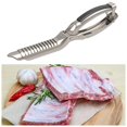 thumbnail image 4 of LILELIS Stainless Steel Bbq Ribs Trimming Tool Kitchen Grill for Easy Meat Prep Comfort Grip Handle Effortless Peeling and Cleaning 18Cm Silver 3Pcs, 4 of 6