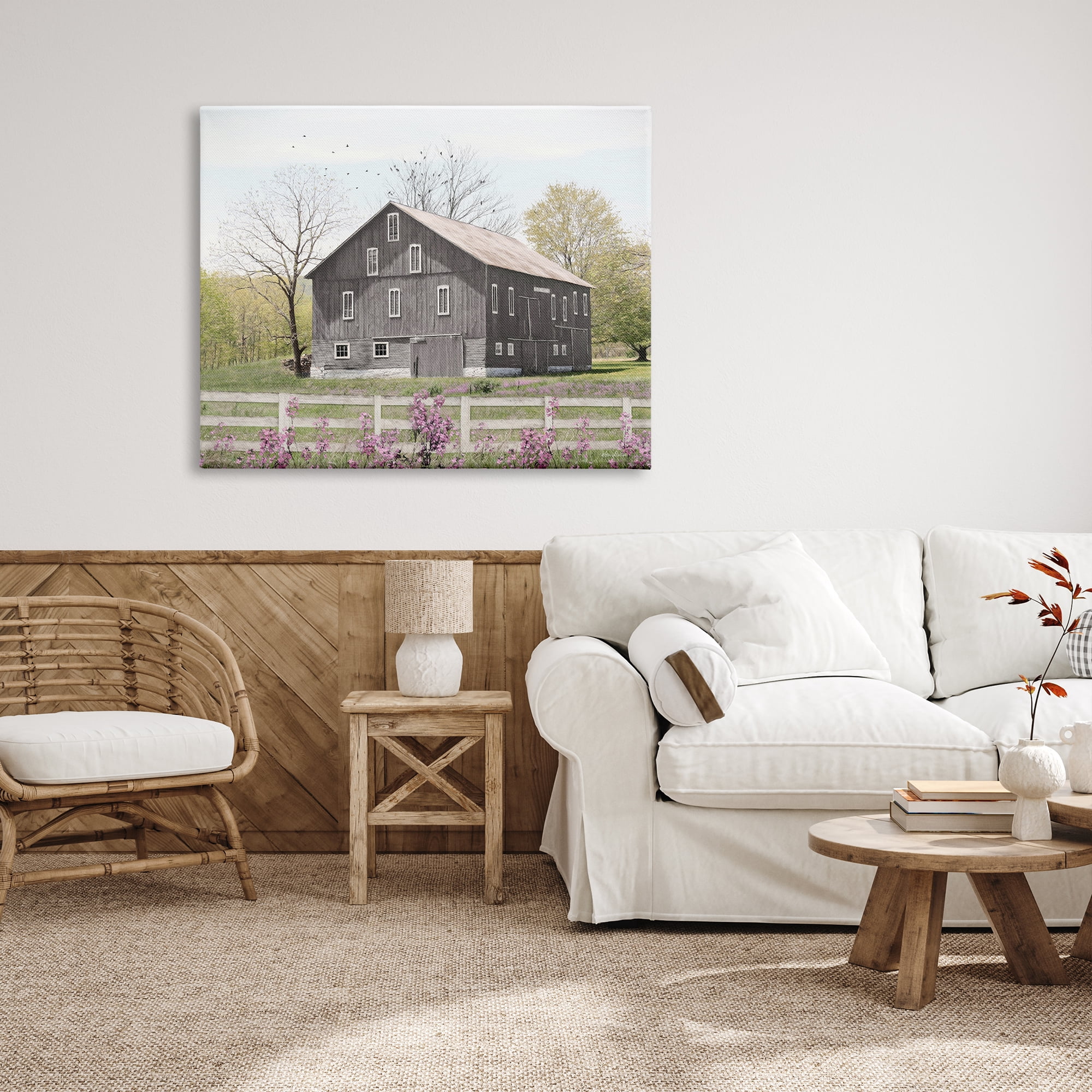 Stupell Industries Rural Country Cottage Comforting Grassy Meadow Flowers Painting Gallery Wrapped Canvas Print Wall Art, Design by Lori Deiter