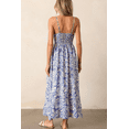 thumbnail image 3 of Women's Sky Blue Floral Print Spaghetti Strap High Waist Maxi Dress for Summer | [ZhiHiMeRi] | (US 12-14)L, 3 of 6