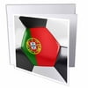 3dRose Portugal Soccer Ball, Greeting Cards, 6 x 6 inches, set of 6