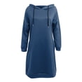 thumbnail image 4 of Outfmvch Hoodies Womens Hoodies Womens Autumn And Winter Loose Solid Long Hooded Dress With Pocket Zip Up Hoodie Women Navy S, 4 of 5