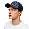thumbnail image 2 of XIAOCHA Embroidered Trucker Hat for Men Breathable Farm Dad Hat Rodeo Baseball Cap,Blue, 2 of 4