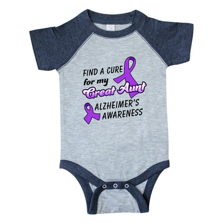 

Inktastic Alzheimer s Awareness Find a Cure for my Great Aunt Gift Baby Boy or Baby Girl Bodysuit