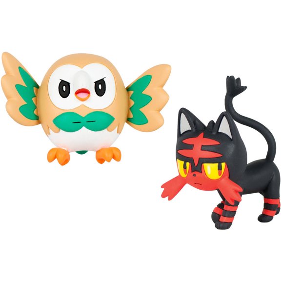 Pokemon Action Pose Figure Rowlet VS Litten