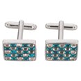 thumbnail image 1 of EXHUMKY 2Ud Cufflinks Para Con Zirconia Colorida Y Cuadrado Para Eventos Formales, 1 of 8