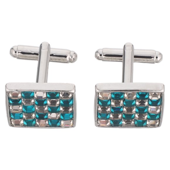 EXHUMKY 2Ud Cufflinks Para Con Zirconia Colorida Y Cuadrado Para Eventos Formales