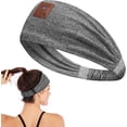 thumbnail image 1 of Auriculares para dormir con diadema Bluetooth, auriculares inalámbricos para dormir con música para mujeres y hombres, auriculares con diadema de música transpirable con Bluetooth para yoga (gris), 1 of 5