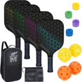 thumbnail image 1 of Set de palas JonCaye para pickleball con 4 raquetas y pelota de fibra de vidrio, 1 of 8
