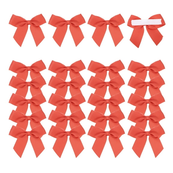 24Pcs Mini Grosgrain Ribbon Bow 2" Self Adhesive Flower Bows Red