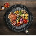 thumbnail image 4 of Ahot EMG-980B Smokeless Electric Tabletop Grill Nonstick, 6-Serving, Dishwasher Safe Removable Grilling Plate, Grill Indoor, Tempered Glass Lid, Adjustable Temperature, 14" Black, 4 of 17