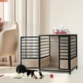 thumbnail image 5 of Small Dog Crate Cage Living Room Side End Table, Gray-Beige, 5 of 6