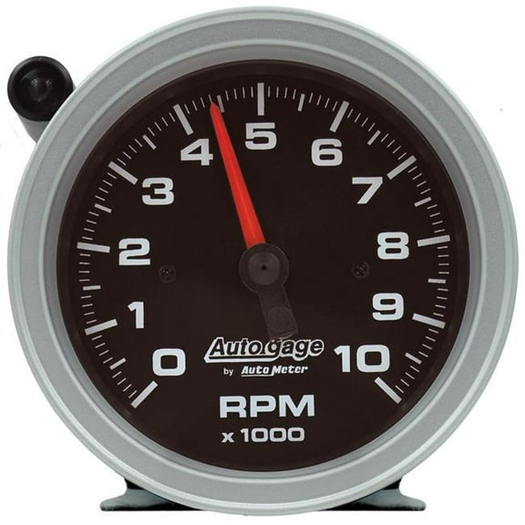 Autometer  3.75 in. dia. 10000 RPM Electric Analog Auto Gage Tachometer with Pedestal Mount, Black
