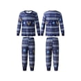 thumbnail image 3 of TSEXIEFOOFU Christmas Family Matching Pajamas Printed Striped Long Sleeve Tops and Stretch Casual Pants Sleepwear, 3 of 6