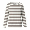 thumbnail image 4 of Jinhomg Womens Drop Shoulder Sweatshirt 2026 Fashion Striped Crew Neck Tops Fall Casual Comfy Long Sleeve Pullovers 2026 Trendy Going Out Wear Khaki XXL, 4 of 5