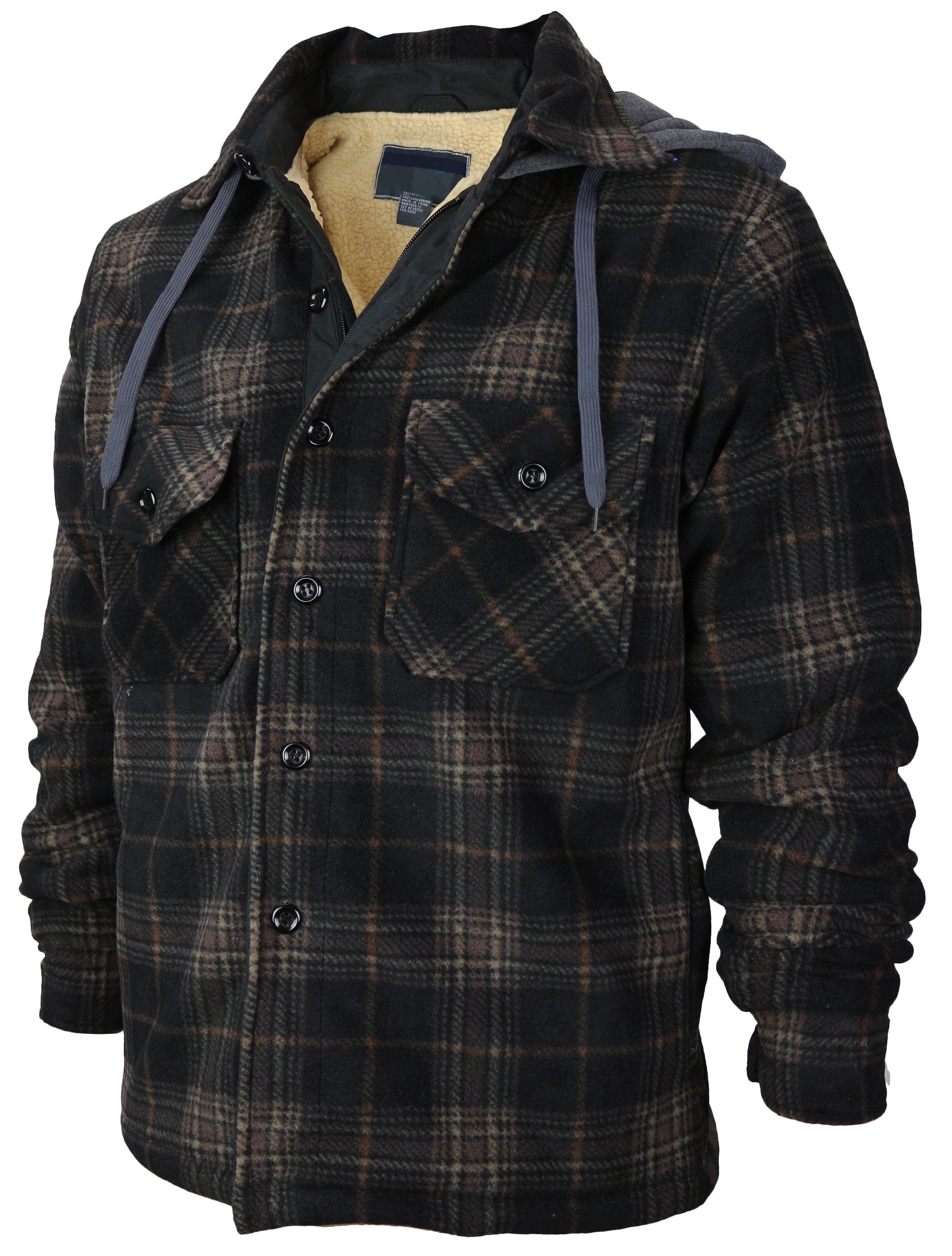 flannel sherpa hoodie