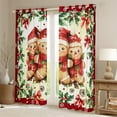 thumbnail image 2 of jejeloiu Merry Christmas Curtains Pack of 2 (42x84 Each),Snowmen Cookie Dessert Curtains Blackout,Red Bow Bowtie Bedroom Curtains For Teens,Luxury Bedroom Decor, 2 of 6
