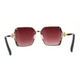 thumbnail image 2 of Womens 90s Luxury Jewel Ribbon Hinge Square Butterfly Sunglasses Gold Burgundy, 2 of 4