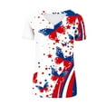 thumbnail image 4 of Qetyuw Womens Independence Day Shirts Plus Size Patriotic Red White and Blue Print Tshirts Cute Short Sleeve Tees Flowy V Neck Blouses Tops Plus Size Tops for Women, 4 of 5