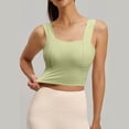 thumbnail image 6 of Iugvhana Womens Seamless Sports Bra Wide Strap Breathable Anti-Sagging Yoga Bra with Built-in Pads Push-Up Gym Workout Cami Tank Tops Green M, 6 of 6