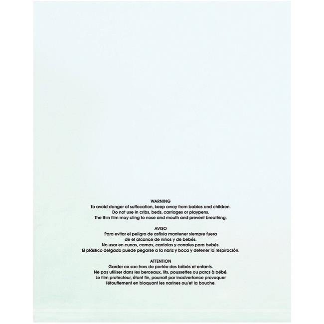 2 Mil Flat Suffocation Warning Poly Bags44; Clear Box Partners PBM14202100 14 x 20 in Pack of 100