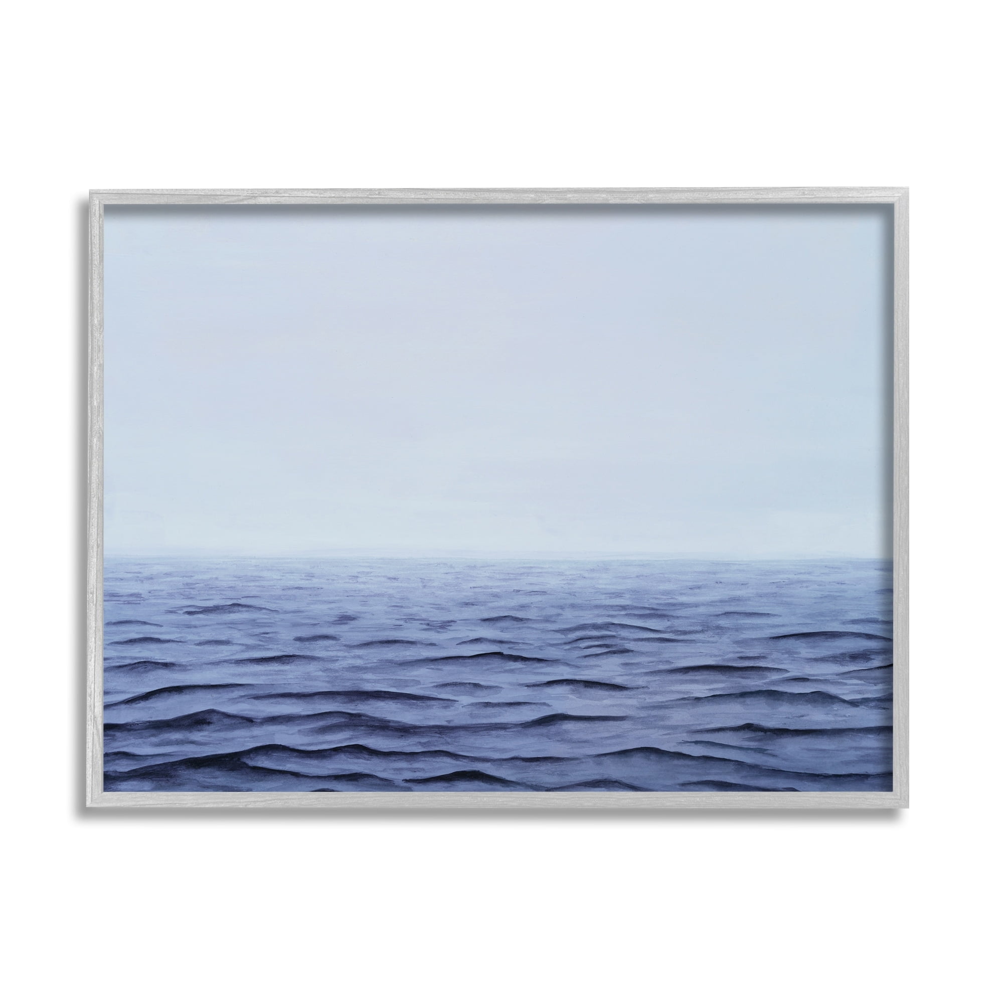 Stupell Industries Vast Ocean Horizon Soothing Blue Water Waves Photograph Gray Framed Art Print Wall Art, Design by Michael Willett