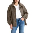 thumbnail image 2 of Vestes d'Hiver pour Femmes Veste Chaude en Laine d'Agneau avec Col à Revers et Boutons Design Chaud pour Femmes, 2 of 7