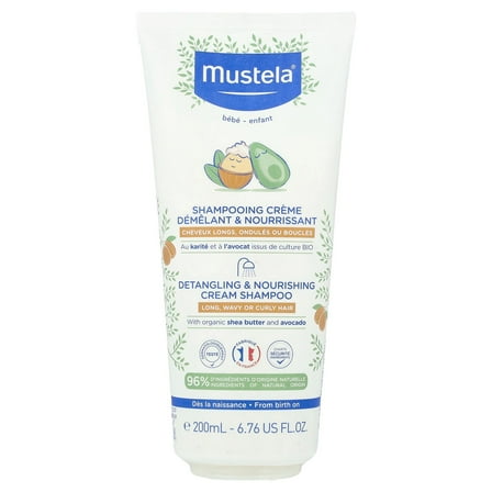 Mustela Baby, Detangling & Nourishing Cream Shampoo, Long, Wavy or Curly Hair, 6.76 fl oz (200 ml)