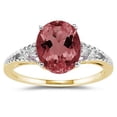 thumbnail image 1 of SZUL Women's Oval Cut Garnet & Diamond Ring in 14k Yellow Gold, 1 of 2