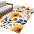 thumbnail image 2 of Area Rug 48×72in, Spring Flowers Watercolor Orange Gradient Floor Carpet Living Room Rug, Country Floral Seamless Non-Slip Welcome Mat Indoor Rugs for Bedroom Dining Room, 2 of 9