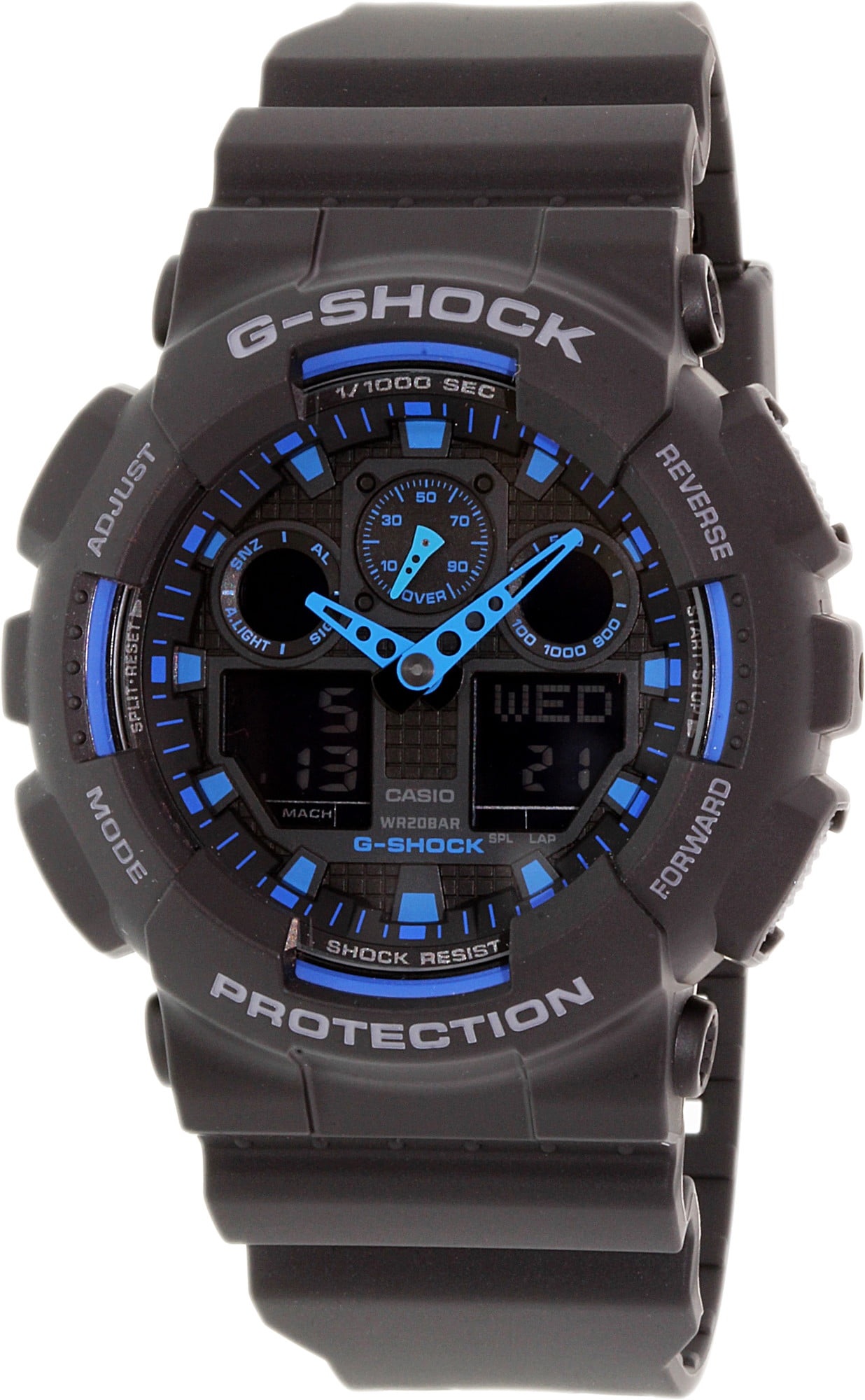 Casio Men's G-Shock GA100-1A2 Black Resin Quartz Fashion Watch ...