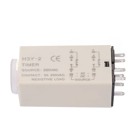 YAHHU AC 220V H3Y-2 Delay Timer Time Relay 0-10 Second 10s Electrical System Solid State Control Relay Switch with Low Power Consumption for Home Improvement, 1 Pack
