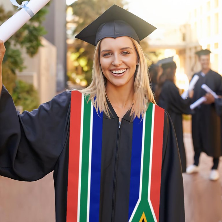 South Africa Flag Graduation Stole Graduate Shawl Sash Scraf Gift - Main Image