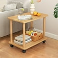 thumbnail image 6 of StarBay 2-Tier Swivel Side Table with Solid Wood Legs & Open Shelf Storage Space, 6 of 10