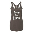 thumbnail image 2 of Wild Bobby Love Like Jesus Inspirational/Christian Women Tri-Blend Racerback Tank Top, Brown, Small, 2 of 5