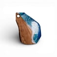 thumbnail image 3 of Handcrafted Ocean Wave Olive Wood Charcuterie Board - Serving Platter, 3 of 8
