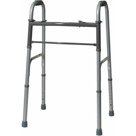 Medline 2-button Adjustable Folding Walker, MDS864104BW
