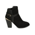 thumbnail image 2 of Nature Breeze Goldrush-01 Women Faux Suede Harness Buckle Chunky Heel Bootie, 2 of 5