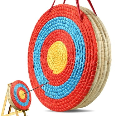 VEVOR Archery Target, 5 Layers 20" Arrow Target, Traditional Solid Straw Round Archery Target Shooting Bow, Hand-Made Arrows Target, Coloured Rope Target, Backyard Outdoor Hunting Shooting Practice