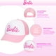thumbnail image 2 of Gorra de béisbol Barbie a la moda para niñas, gorra de algodón rosa para niñas de 5 a 13 años, gorra ajustable con cierre a presión para el patio de recreo, viajes, uso diario, 2 of 5