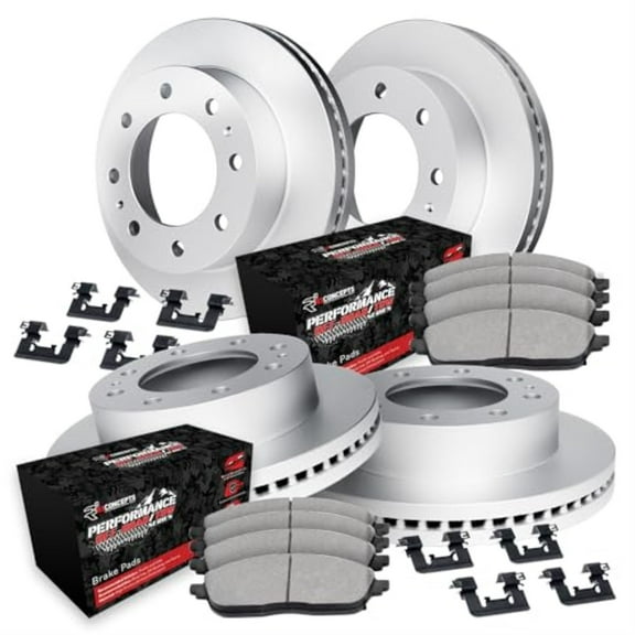 R1 Concepts Carbon Coated Disc Brake Rotor Set with Off-Road/Tow Brake Pads and Hardware WDVH2-54001