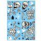 thumbnail image 1 of Nuevas pegatinas decorativas para pared de Halloween, pegatinas de esqueleto, pegatinas estáticas de espantapájaros con globos de Halloween, esqueletos (total de 4 hojas; material: pvc), 1 of 12