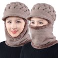 thumbnail image 4 of Gorro Térmico, Gorro De Punto De Invierno, Conjunto De Bufanda, Orejeras, Forro Polar, A Prueba De Viento, Gorro Grueso, Calentador De Cuello, Gorro Térmico Para Mujer De Mediana ANGGREK Windproof Thick Hat, 4 of 6