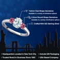thumbnail image 2 of Gem Stone King 925 Sterling Silver Sky Blue Aquamarine and Pink Tourmaline Engagement Ring for Women | 1.05 Cttw | Oval 7X5MM | Gemstone March Birthstone | Size 7, 2 of 6