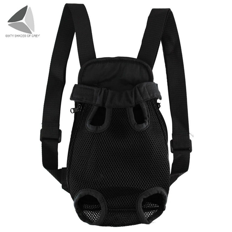 Pups & Bubs Let's Adventure Pet Carrier Front & Backpack (2 Ways) for Dogs, Puppy & Cats (Black)