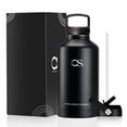 thumbnail image 1 of OSLIFE Termo Acero Inoxidable,Botella de Agua con 2 Tapas,Agua Fr&iacute;a 24 Horas o Caliente 12 Horas,Herm&eacute;tica Antigoteo,contigo (Negro, 2 Litros), 1 of 7