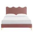 thumbnail image 6 of Modway Current Performance Velvet King Platform Bed in Dusty Rose, 6 of 10
