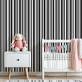 thumbnail image 3 of Peel and Stick Wallpaper 23.6in x 9.8ft Black White Striped Vertical Design Contact Paper Vinyl Waterproof Self Adhesive Wall Paper for Bedroom Shelf Cabinet Renter Friendly, 3 of 8