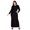 thumbnail image 6 of Plus Size Round Neck Shimmery Side Slit Maxi Dress, 6 of 6